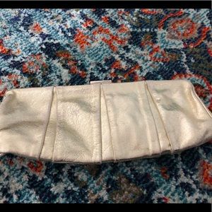 EXPRESS gold leather clutch